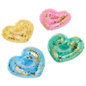 Roller Rabbit x Target 4pc Heart Inflatable Drink Floats Gold Confetti Pool Toy
